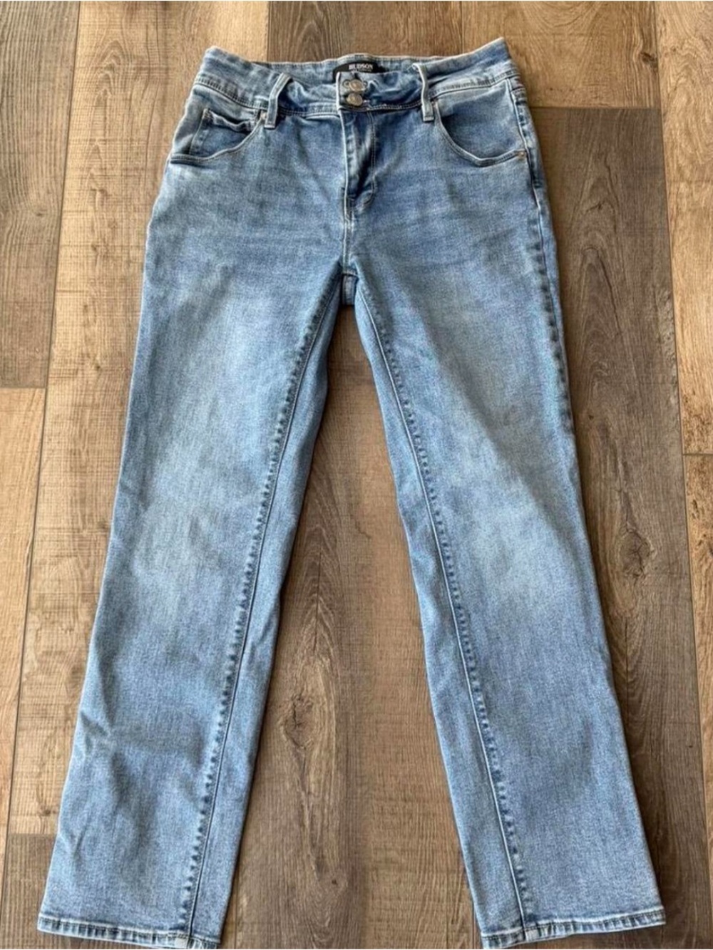 Hudson Jeans Light Blue Denim Waistband with Black Label